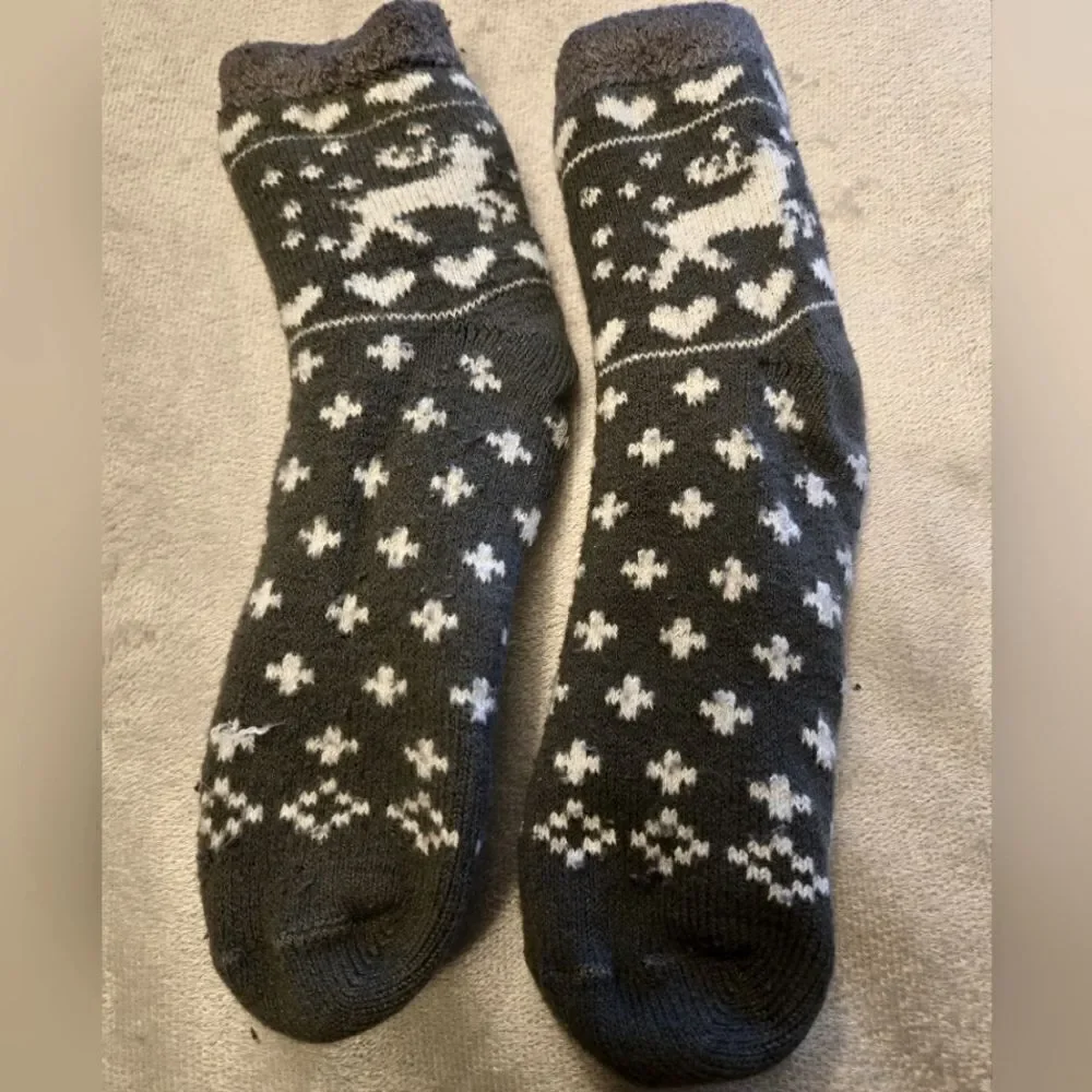 Fairisle Star Fuzzy Fleece Slipper/Socks